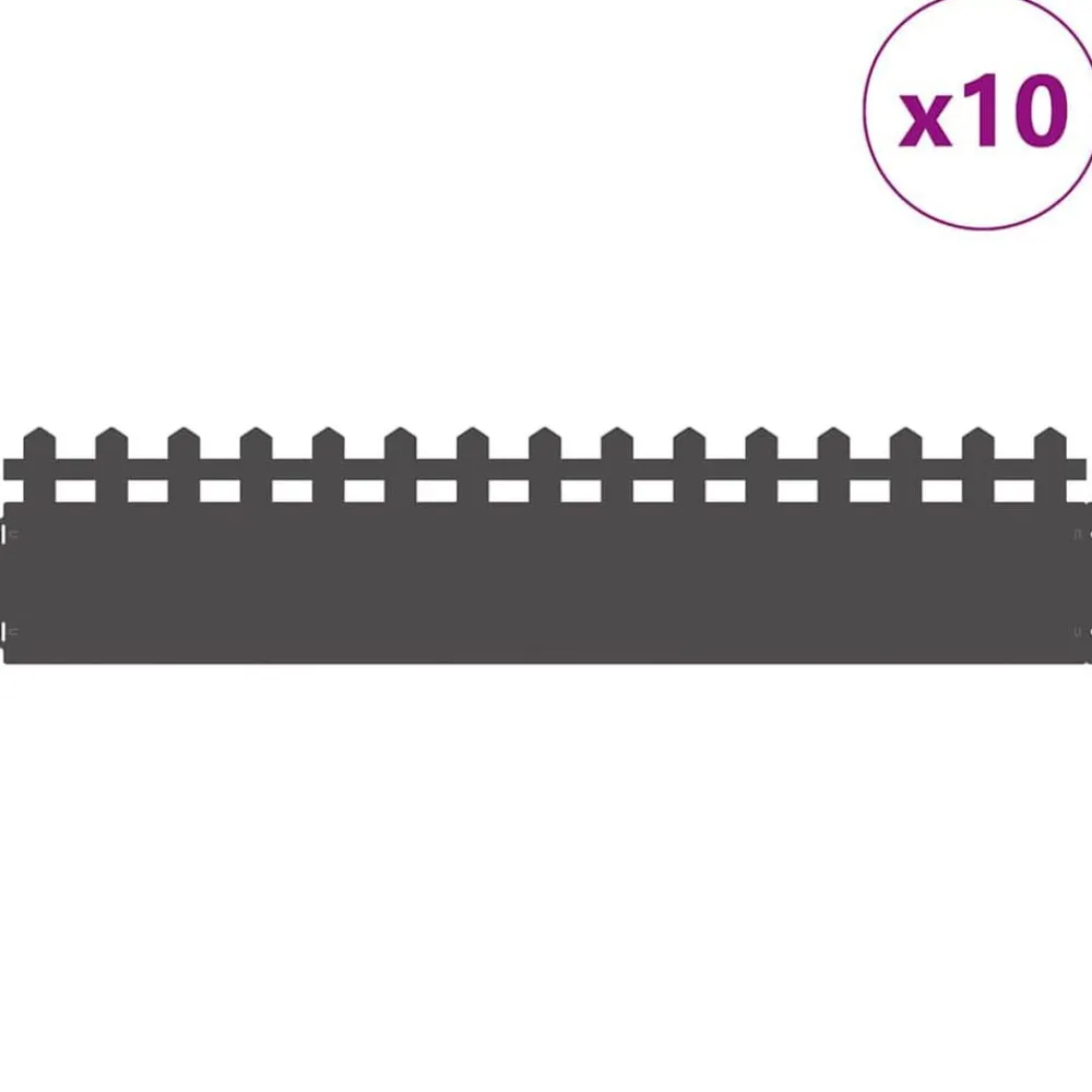 Gazonranden 10 pcs 103 x 0,05 x 22 cm Staal>vidaXL New