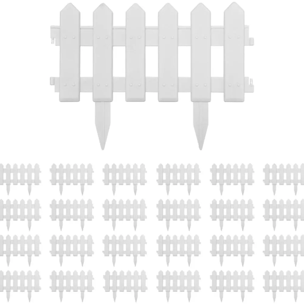 Tuinafscheidingen*vidaXL Gazonranden 25 st 10 m PP Wit