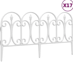 Tuinafscheidingen*vidaXL Gazonranden 17 st 10 m polypropeen Wit