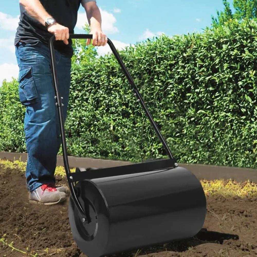 Tuin & Gazon*vidaXL Gazonroller 50 L 63 cm Zwart