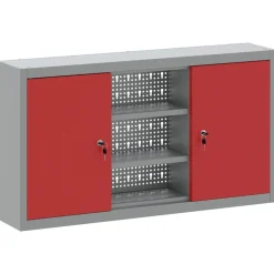 Bouwbeslag*vidaXL Gereedschapskast met plank en Grijs 100 x 20 x 55 cm Rood