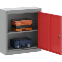 Bouwbeslag*vidaXL Gereedschapskast met plank en Grijs 50 x 20 x 55 cm Rood