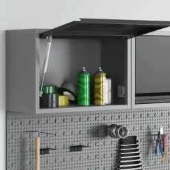 Bouwbeslag*vidaXL Gereedschapskast met opslag en Grijs 50 x 25 x 35 cm Zwart
