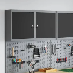 Bouwbeslag*vidaXL Gereedschapskast met plank en Grijs 50 x 20 x 55 cm Zwart