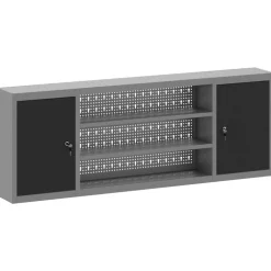 Bouwbeslag*vidaXL Gereedschapskast met plank en Grijs 150 x 20 x 55 cm Zwart