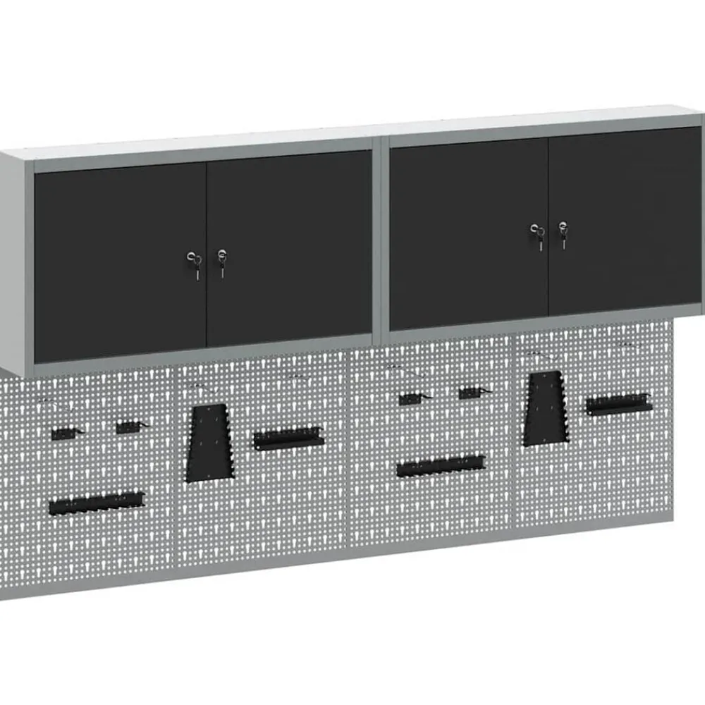 Gereedschapskast set met plank 6 pcs Gepoedercoat staal>vidaXL Discount