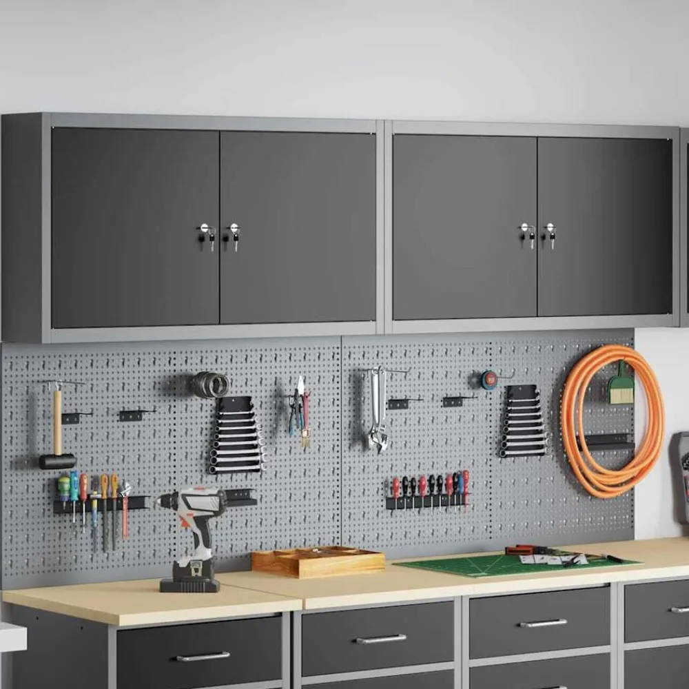 Gereedschapskast set met plank 6 pcs Gepoedercoat staal>vidaXL Discount