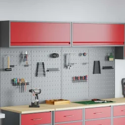 Bouwbeslag*vidaXL Gereedschapskast set met plank 6 pcs Gepoedercoat staal Rood