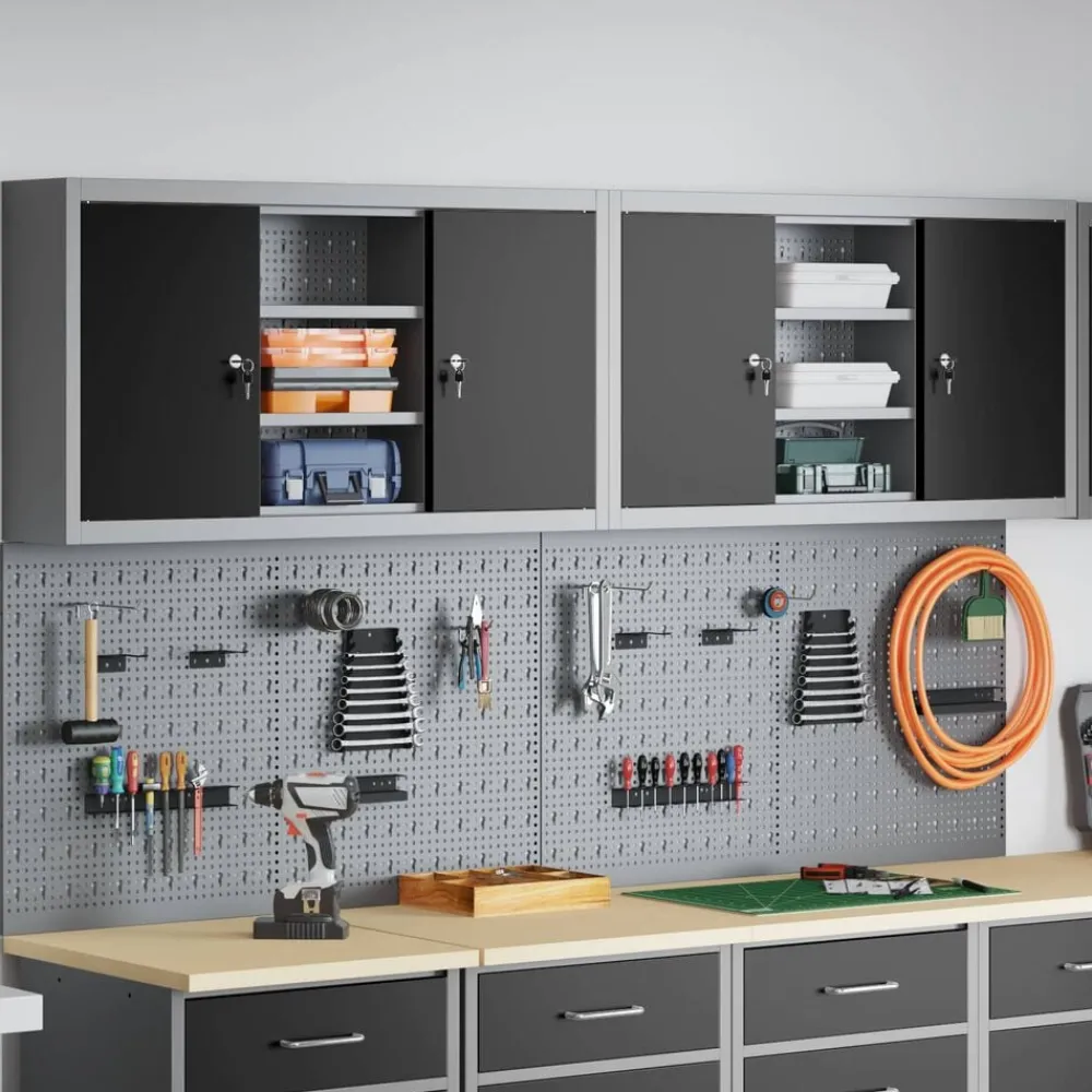 Gereedschapskast set met plank 6 pcs Gepoedercoat staal>vidaXL Online