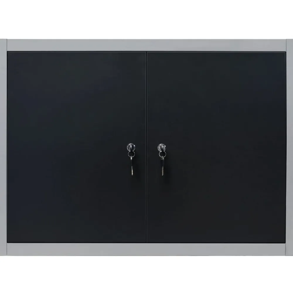 Gereedschapskast voor aan de wand metaal grijs en zwart>vidaXL Outlet