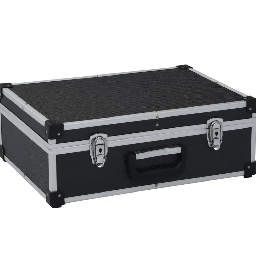 Gereedschapskoffer 46x33x16 cm aluminium zwart>vidaXL Clearance