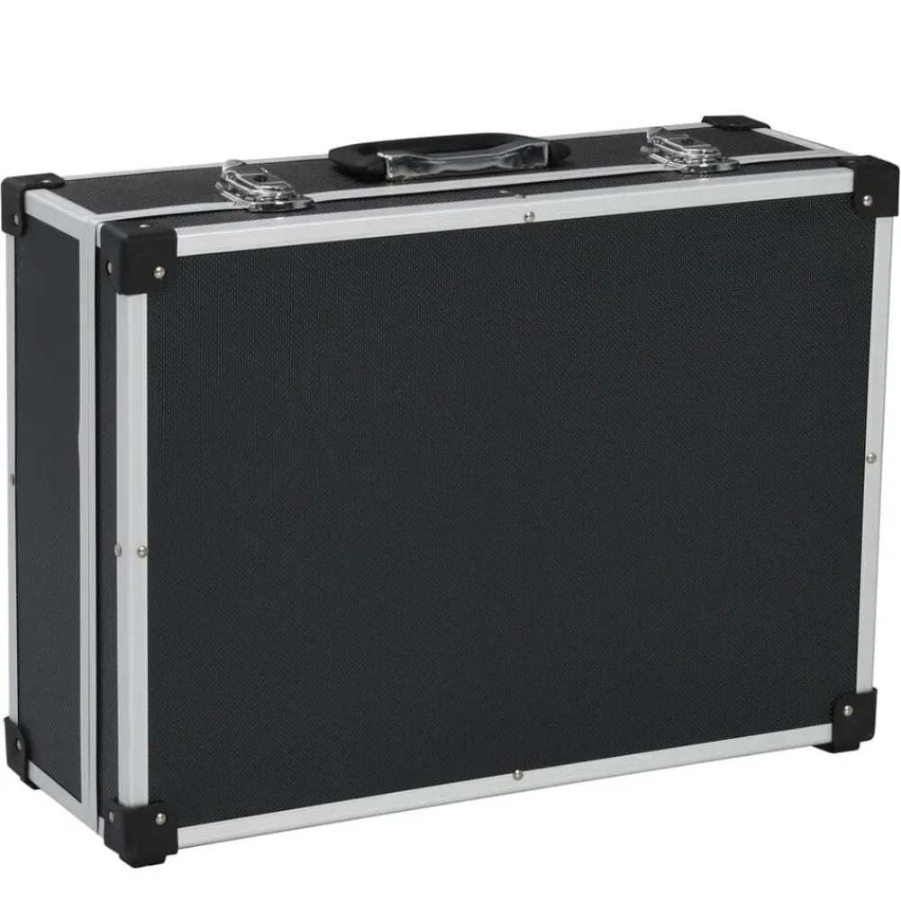 Gereedschapskoffer 46x33x16 cm aluminium zwart>vidaXL Clearance