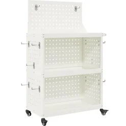 Bouwbeslag*vidaXL Gereedschapswagen 65 x 35 x 111 cm Koudgewalst staal Wit