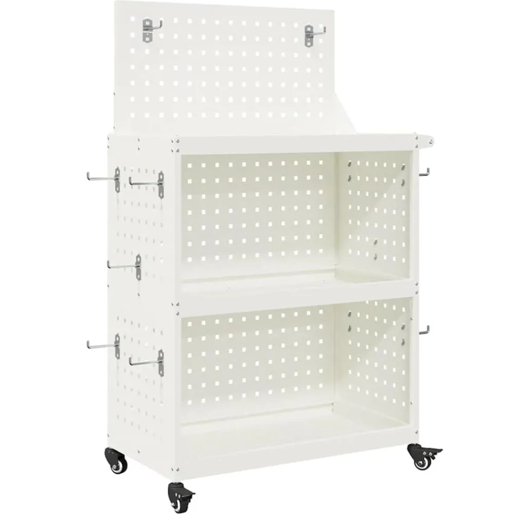 Bouwbeslag*vidaXL Gereedschapswagen 65 x 35 x 111 cm Koudgewalst staal Wit