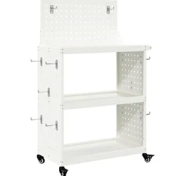 Bouwbeslag*vidaXL Gereedschapswagen 65 x 35 x 111 cm Koudgewalst staal Wit