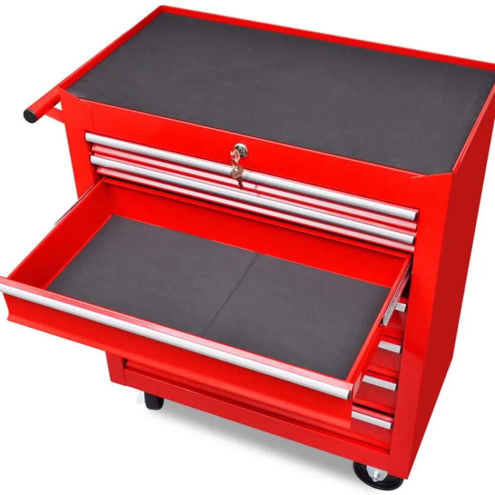 Gereedschap*vidaXL Gereedschapswagen 7 lades Rood