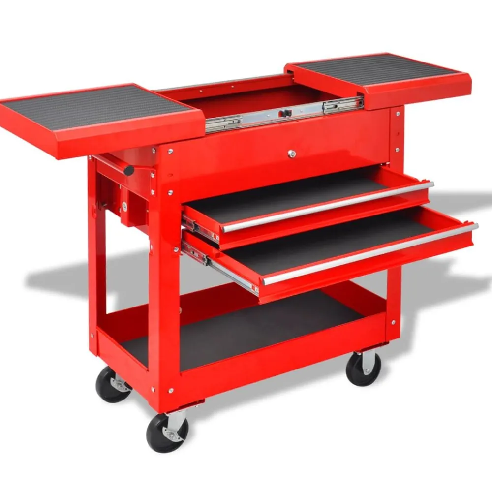 Gereedschap*vidaXL Gereedschapswagen Rood 70.5 x 37 x 71 cm Staal
