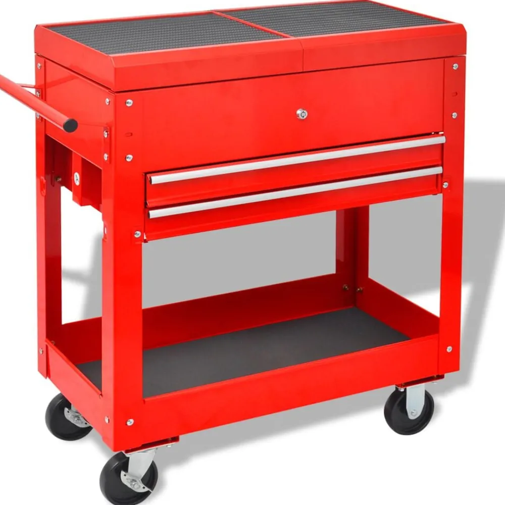 Gereedschap*vidaXL Gereedschapswagen Rood 70.5 x 37 x 71 cm Staal