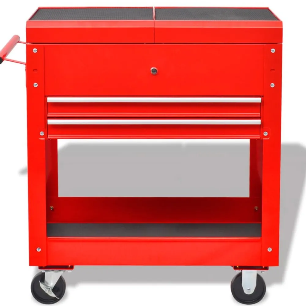 Gereedschap*vidaXL Gereedschapswagen Rood 70.5 x 37 x 71 cm Staal