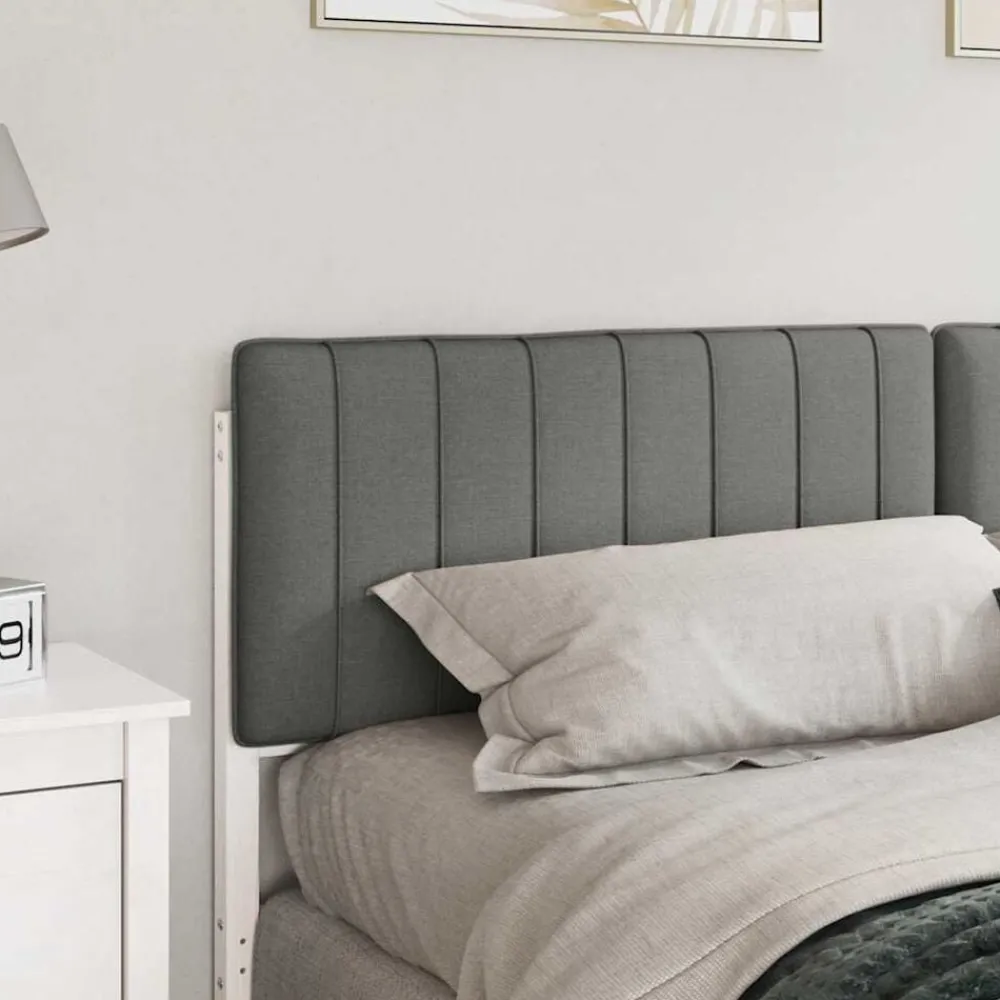 Bedden & Accessoires*vidaXL Gestoffeerd hoofdbord met hoofdeinde 200 cm Wit en lichtgrijs