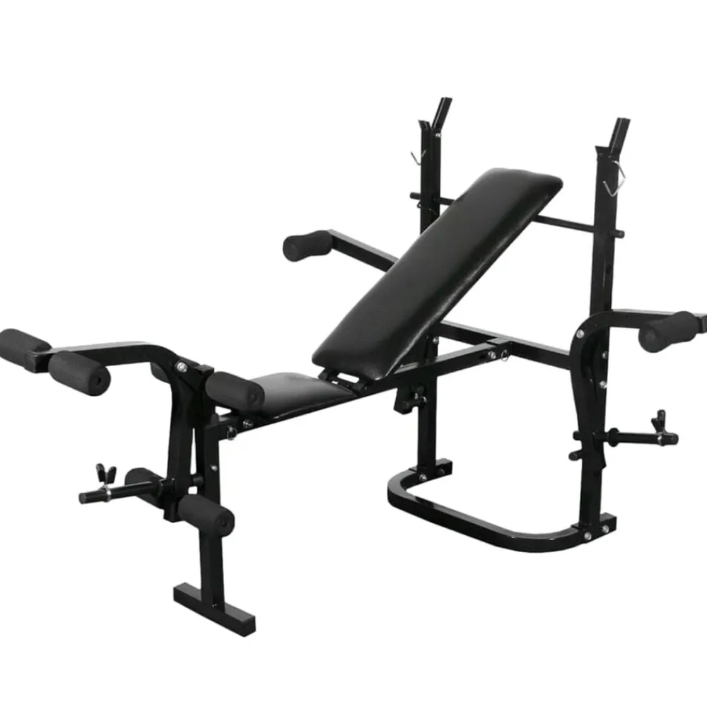 Fitness*vidaXL Gewichtenbank met gewichtenrek en halterset 60,5 kg