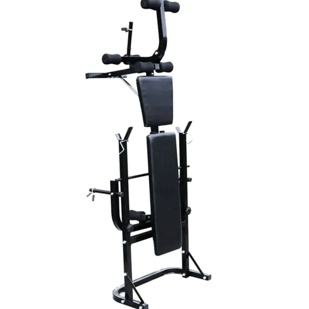 Fitness*vidaXL Gewichtenbank met gewichtenrek en halterset 60,5 kg