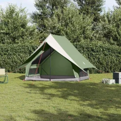 Buitensport*vidaXL Gezinstent met dak en Wit 315 x 286 x 200 cm Groen