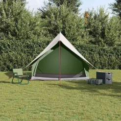 Buitensport*vidaXL Gezinstent met dak en Wit 315 x 286 x 200 cm Groen