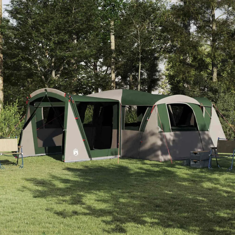 Buitensport*vidaXL Gezinstent voor 20 personen en Wit 745 x 700 x 217 cm Groen
