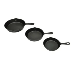 Keuken & Eetkamer*vidaXL Gietijzeren koekenpannen set 3-dlg