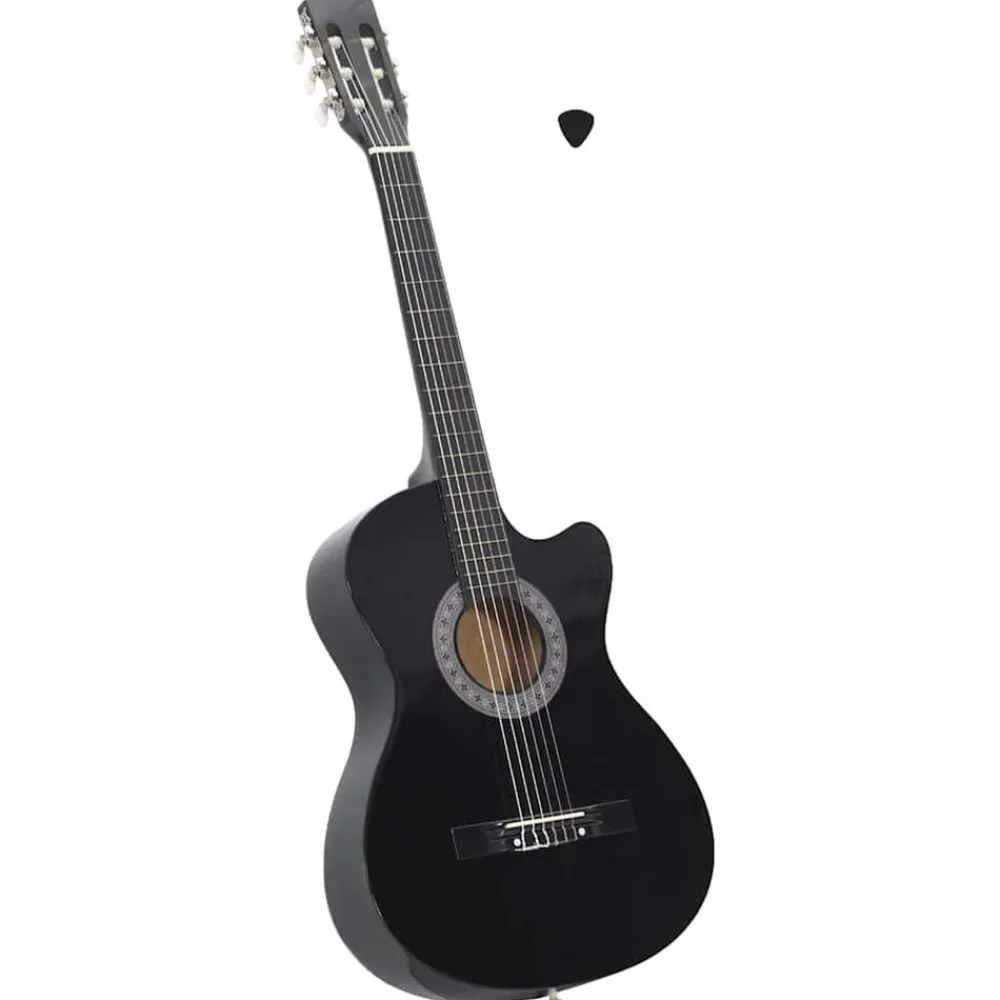 Kunst & Entertainment*vidaXL Gitaar cutaway met 6 snaren western klassiek 38" Zwart