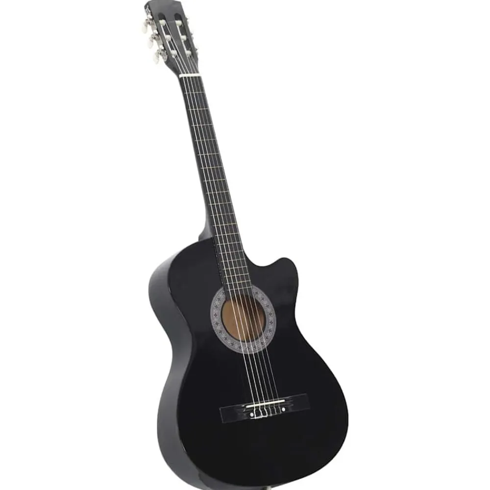Kunst & Entertainment*vidaXL Gitaar cutaway met 6 snaren western klassiek 38" Zwart