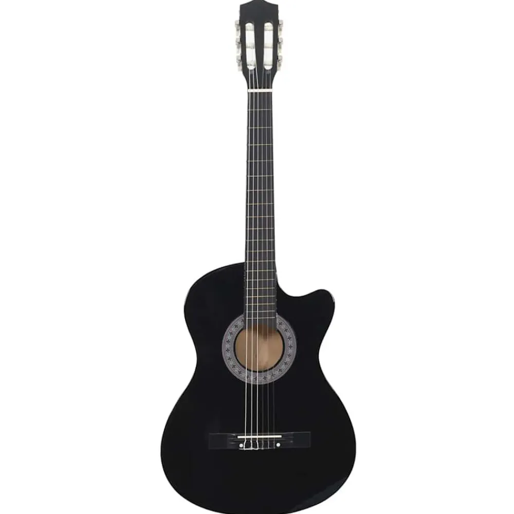 Kunst & Entertainment*vidaXL Gitaar cutaway met 6 snaren western klassiek 38" Zwart
