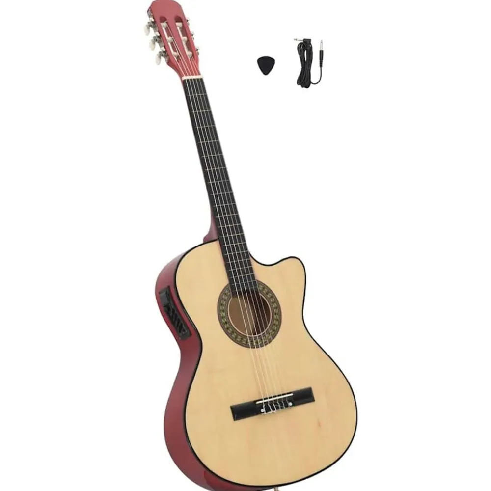 Kunst & Entertainment*vidaXL Gitaar cutaway met equalizer 6 snaren western klassiek Lichtbruin