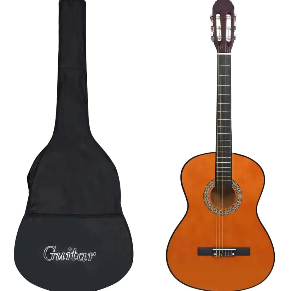 Kunst & Entertainment*vidaXL Gitaar klassiek beginner met tas 4/4 39" Donkerbruin