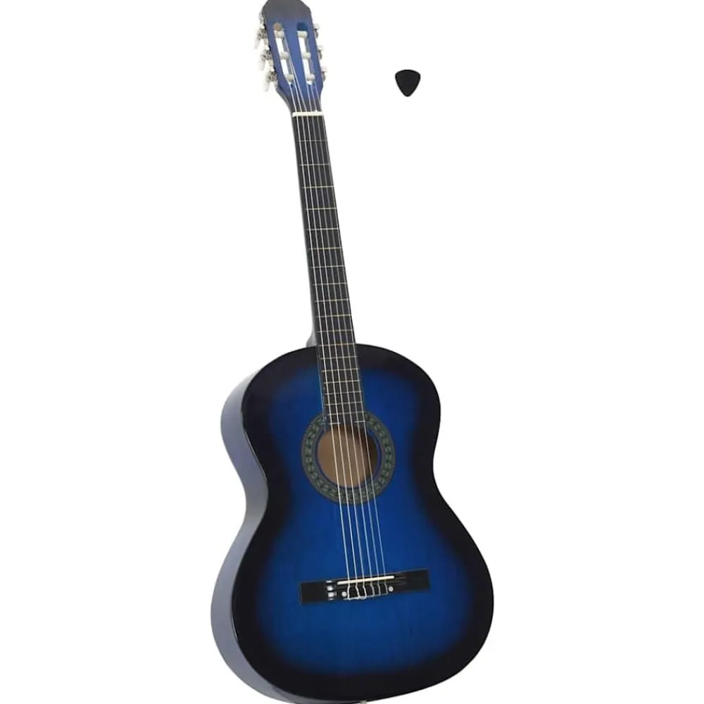 Kunst & Entertainment*vidaXL Gitaar klassiek beginner 4/4 39" lindenhout Blauw