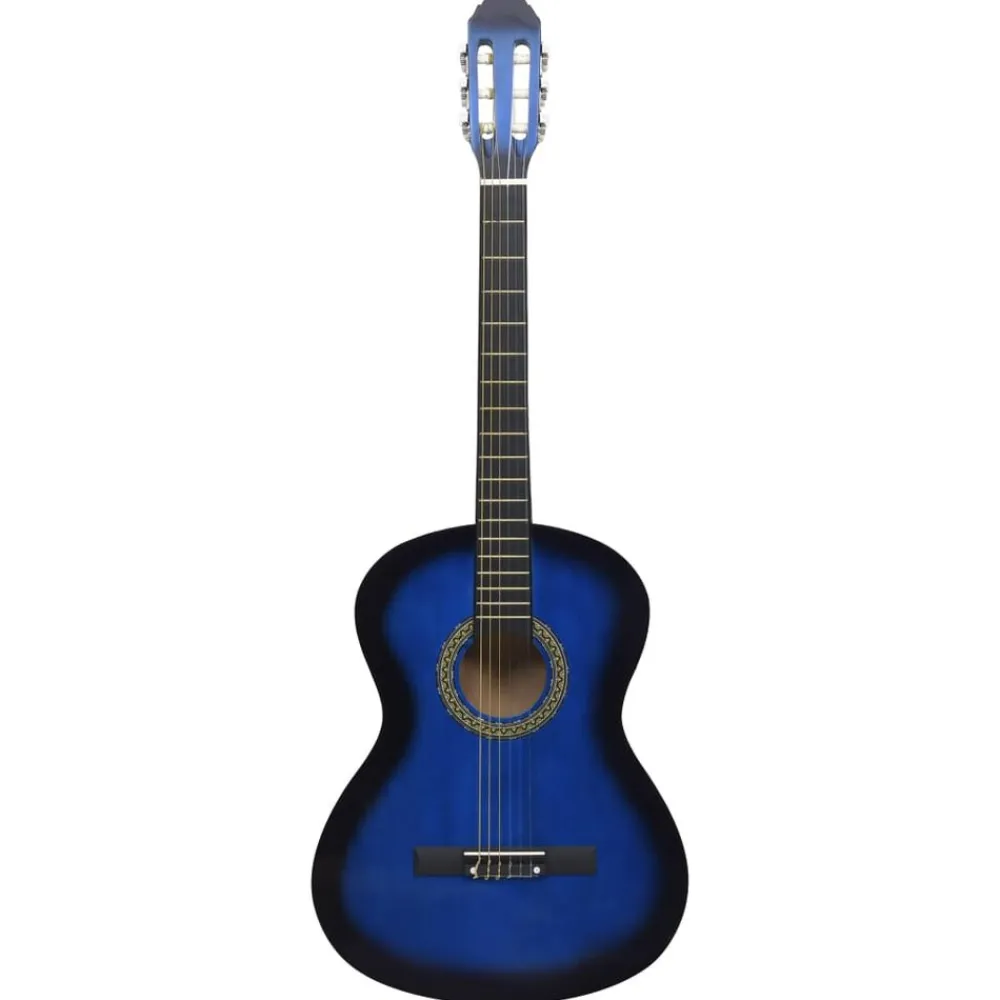 Kunst & Entertainment*vidaXL Gitaar klassiek beginner met tas 4/4 39" Blauw