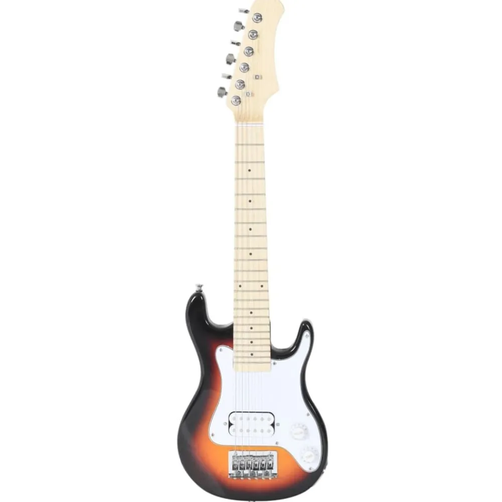 Kunst & Entertainment*vidaXL Gitaar voor kinderen elektrisch met tas 3/4 30" bruin en wit