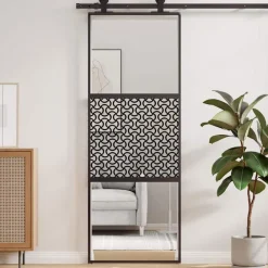 Bouwmaterialen*vidaXL Glazen deur Fretwerk Zwart 90 x 2 x 205 cm Aluminium