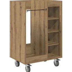 Golfkast met wiel Effen Artisan Eiken 65 x 45 x 98 cm>vidaXL Clearance