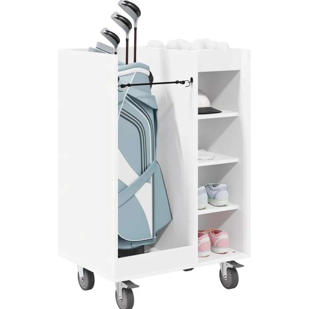 Buitensport*vidaXL Golfkast met wiel Effen 65 x 45 x 98 cm Wit