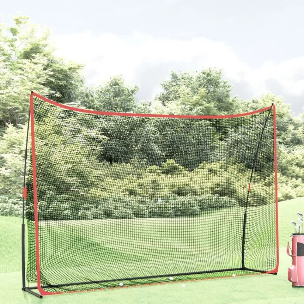 Golftrainingsnet 305x91x213 cm polyester zwart en rood>vidaXL Hot
