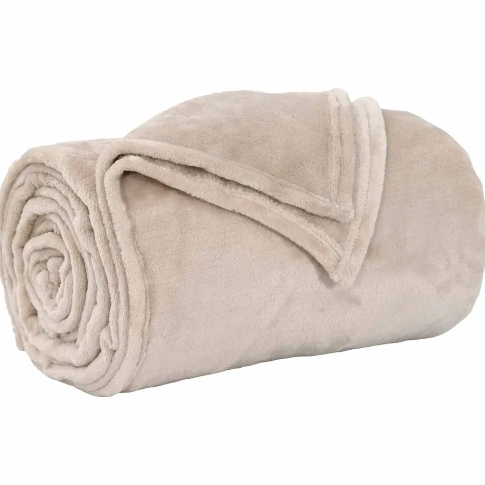 Linnengoed*vidaXL Gooi Deken 130 x 150 cm Fleece Beige