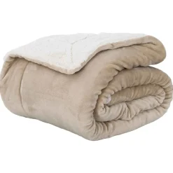 Linnengoed*vidaXL Gooi Deken 130 x 150 cm Fleece Beige