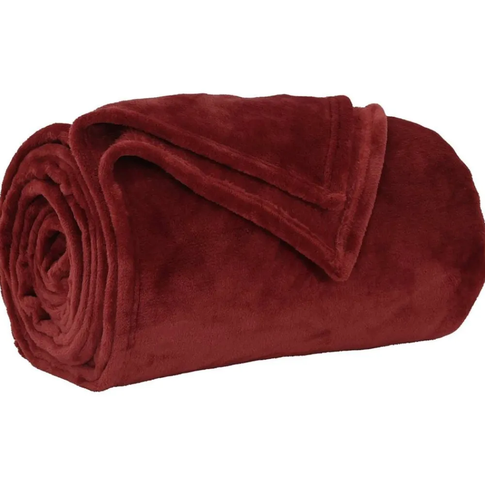 Linnengoed*vidaXL Gooi Deken Bordeaux Rood 130 x 150 cm Fleece Bordeauxrood
