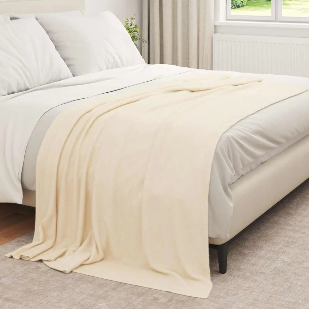 Gooi Deken Crème 210 x 140 cm Fleece>vidaXL Outlet