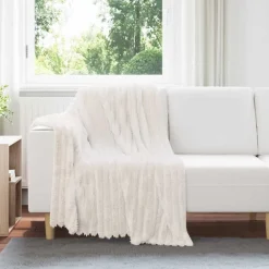 Gooi Deken Crème 150 x 130 cm Fleece>vidaXL New