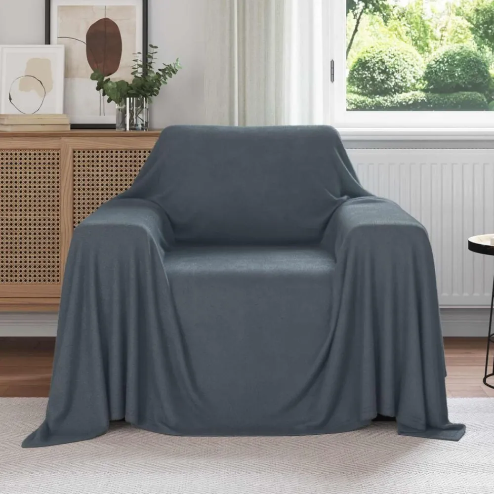 Linnengoed*vidaXL Gooi Deken 210 x 140 cm Fleece Donkergrijs