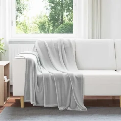 Linnengoed*vidaXL Gooi Deken 130 x 150 cm Fleece Grijs
