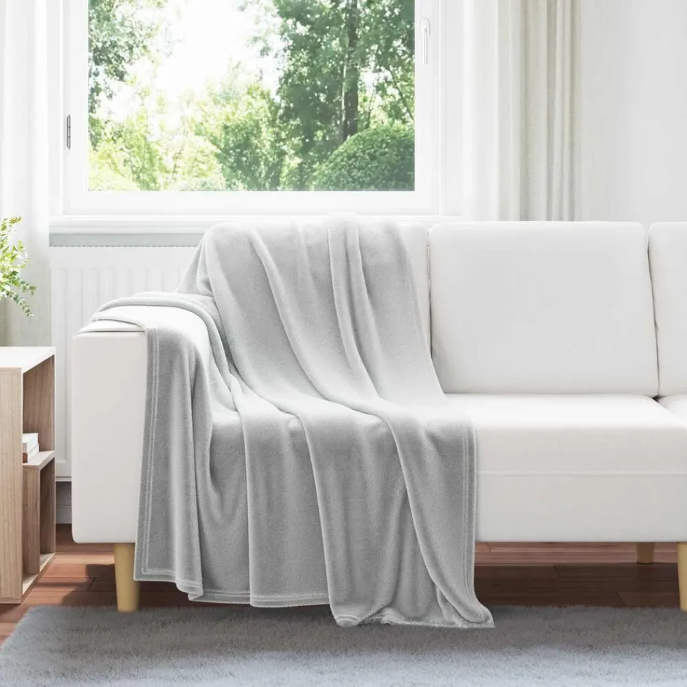 Linnengoed*vidaXL Gooi Deken 130 x 150 cm Fleece Grijs